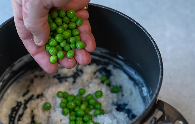 Salmon and Pea Pisotto